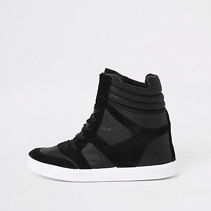 River Island Womens Wedge Lace Up Sneakers
