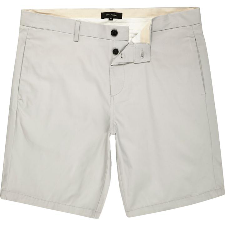 River Island Mensgrey Smart Chino Shorts