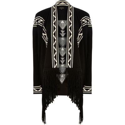 River Island Womens Knit Draped Tassel Cardigan