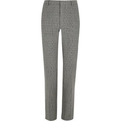 River Island Mens Slim Fit Croc Smart Trousers