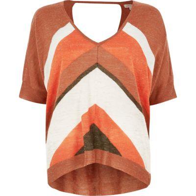 River Island Womens Block Print Knitted Top