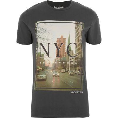 River Island Mens Jack And Jones 'nyc' Photo Print T-shirt