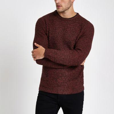 River Island Mens Knit Slim Fit Crew Neck Sweater