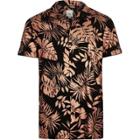 River Island Mens Foil Leaf Revere Short Sleeve Shirt
