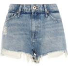 River Island Womens Wash Mid Rise Ripped Hot Pants