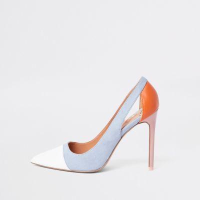 River Island Womens Color Block Cut Out Pumps
