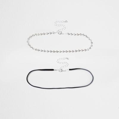 River Island Womens White Diamante Cup Chain Choker Pack