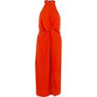 River Island Womens Halter Neck Knot Midi Dress