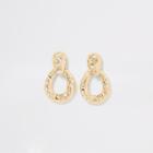River Island Womens Gold Color Battered Door Knocker Earrings