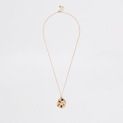 River Island Womens Gold Colour Pendant Necklace