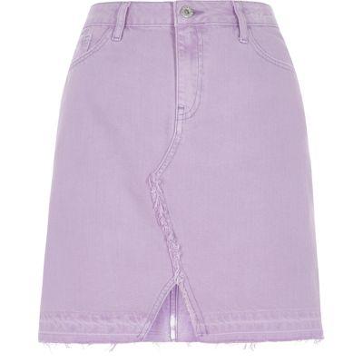 River Island Womens Released Hem Denim Mini Skirt