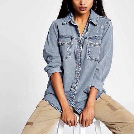 River Island Womens Petite Denim Shirt