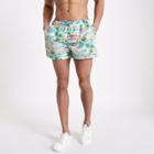 River Island Mens Palm Tree Print Short Swim Trunks