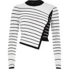 River Island Womens White Asymmetric Stripe Panel Knit Sweater