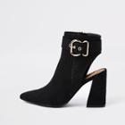River Island Womens Suede Pointed Buckle Shoe Boot