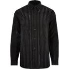 River Island Mens Silver Stripe Long Sleeve Shirt