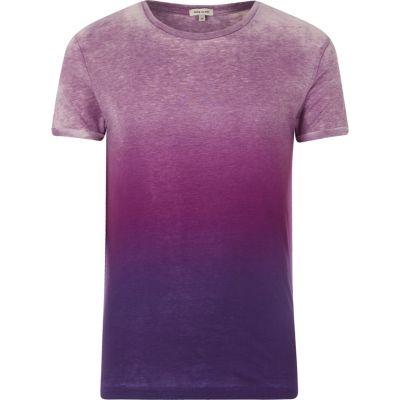 River Island Mens Dip Dye Short Sleeve T-shirt