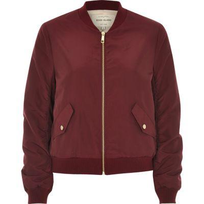 River Island Womens Dark Nylon Bomber Jacket