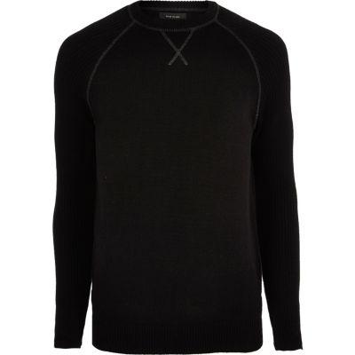 River Island Mensbig And Tall Knit Raglan Sleeve Jumper