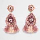 River Island Womens Beaded Tassel Drop Earrings
