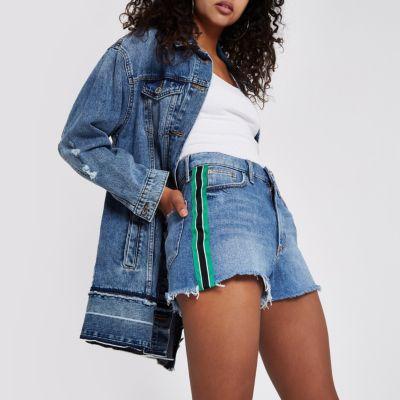 River Island Womens Side Stripe Distressed High Waisted
