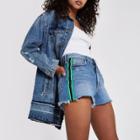 River Island Womens Side Stripe Distressed High Waisted