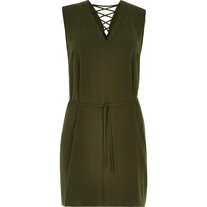 River Island Womens Ri Plus Lace-up Swing Dress