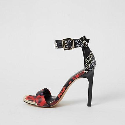 River Island Womens Printed Barely There Heeled Sandals
