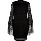 River Island Womens Lace Tassel Sleeve Bodycon Dress
