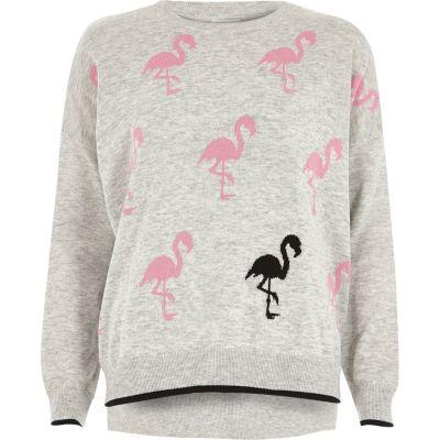 River Island Womens Knit Flamingo Jumper