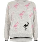 River Island Womens Knit Flamingo Jumper