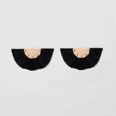 River Island Womens Round Feather Stud Earrings