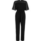 River Island Womens Sheer Insert Short Sleeve Jumpsuit