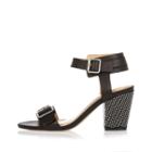 River Island Womens Leather Studded Heel Sandals
