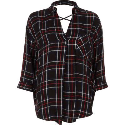 River Island Womens Check Cross Back Blouse