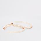 River Island Womens Rose Gold Colour Diamante Pave Hoop Earrings