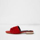 River Island Womens Suede Frill Mules