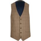 River Island Mensbrown Check Wool-blend Waistcoat