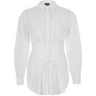 River Island Womens White Corset Long Sleeve Oversized Shirt