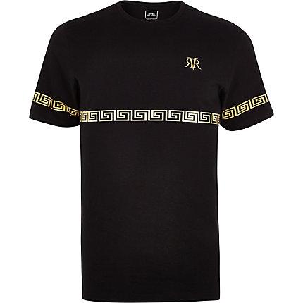 River Island Mens Gold Foil Ri Slim Fit T-shirt