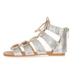 River Island Womens Silver Glitter Gladiator Sandals