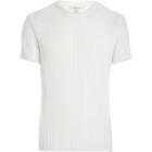 River Island Mens White Ribbed Short Sleeve Sweater