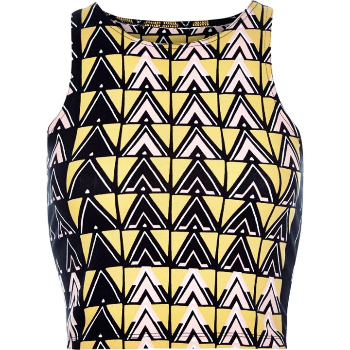 River Island Womens Geometric Print Racer Crop Top