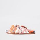 River Island Womens Floral Padded Knot Detail Sandal
