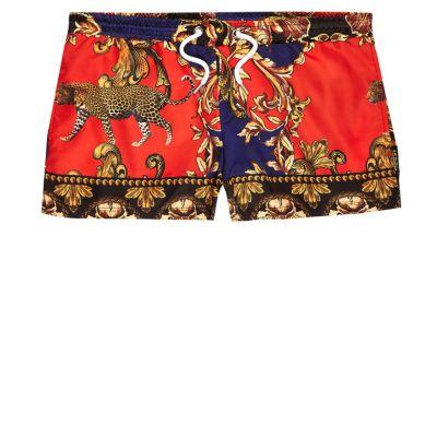 River Island Mens Jaded Printed Satin Shorts