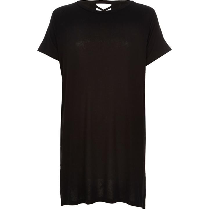 River Island Womens Cross Lace Up Back Split T-shirt