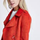 River Island Womens Petite Faux Suede Crop Trench Jacket