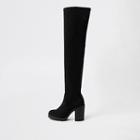 River Island Womens Wide Fit Chunky Over The Knee Boots