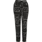 River Island Womens Monochrome Scarf Print Tapered Trousers