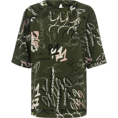 River Island Womens Crepe Word Print T-shirt